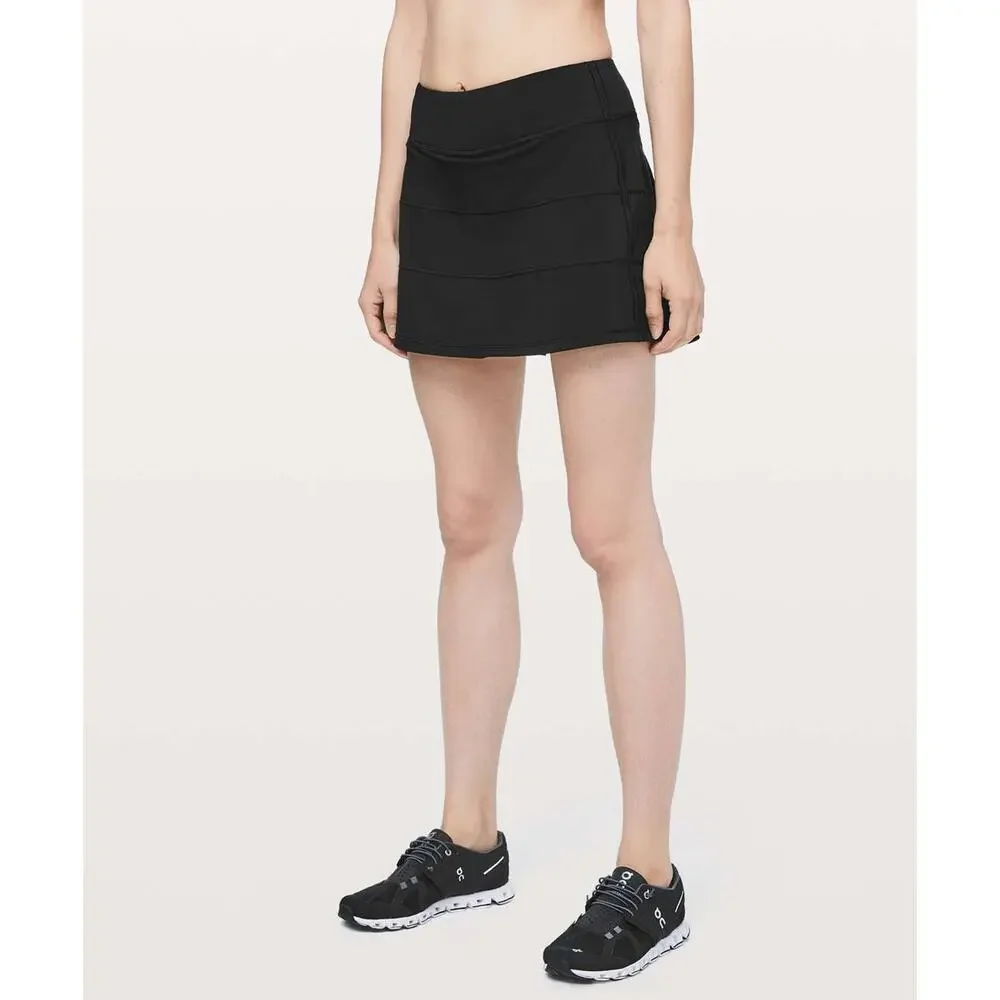 Lululemon Pace Rival Skirt + Shorts Skort 4-way Stretch Pocket Black Size 4 - Picture 4 of 12